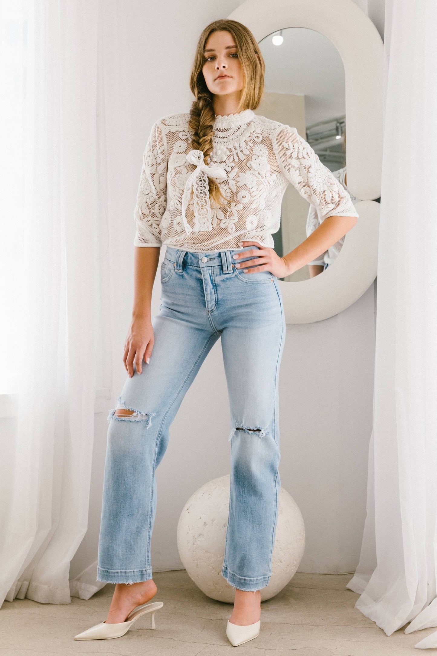 Tummy Control Relaxed Straight Leg Denim