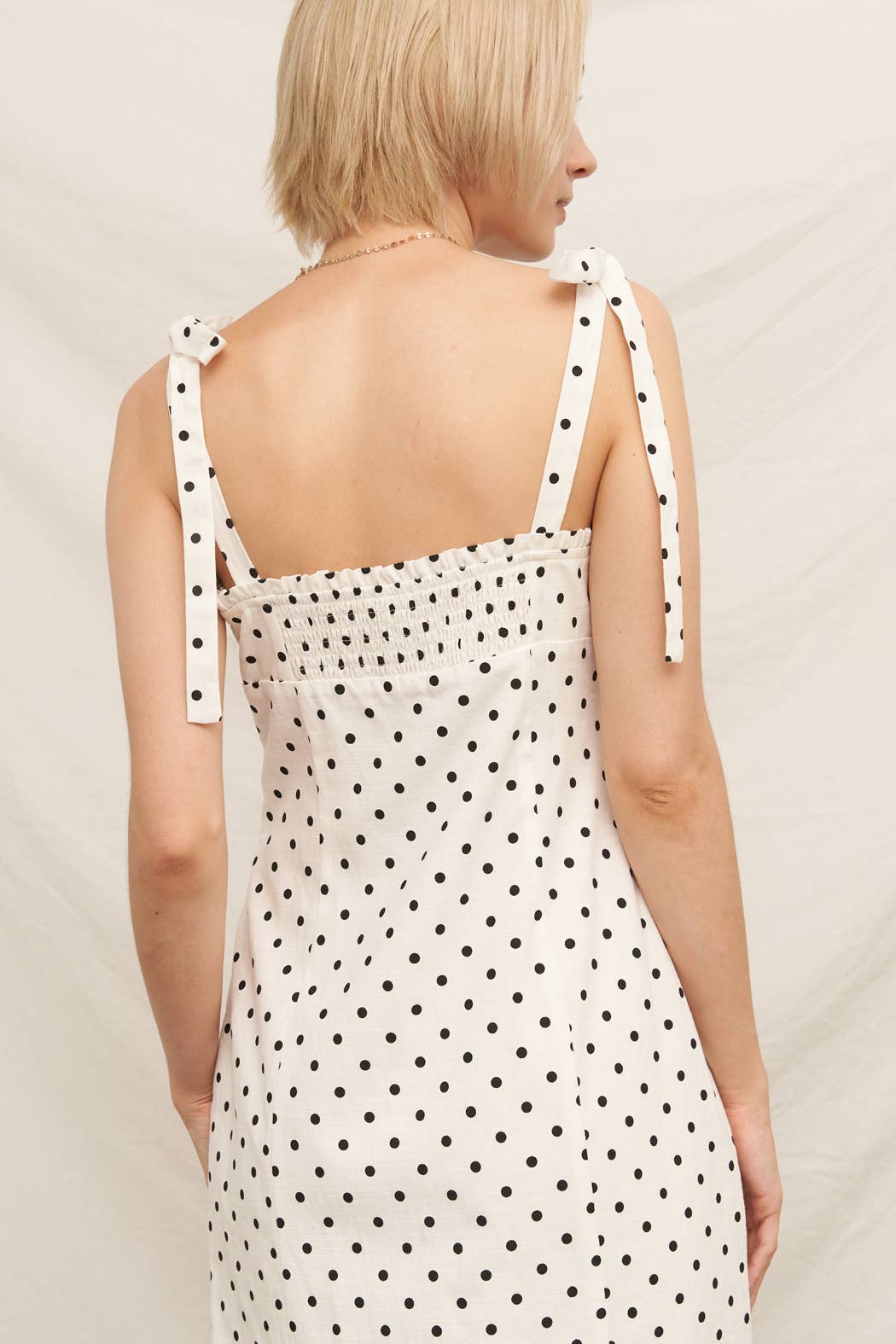 Polka Dot Midi Dress with Slit