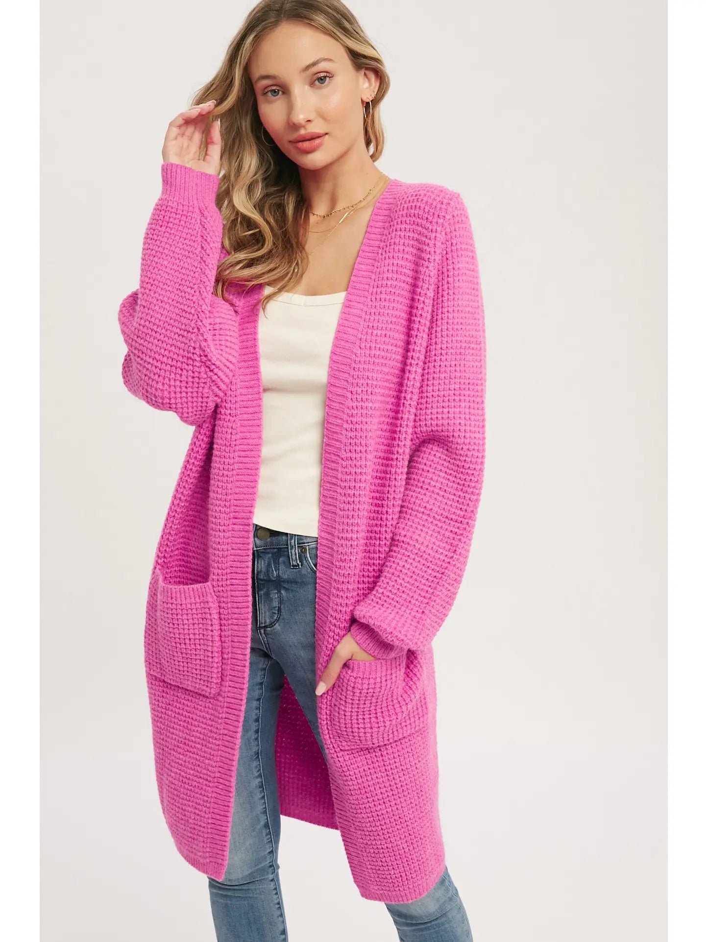 Chunky Waffle Sweater Cardigan