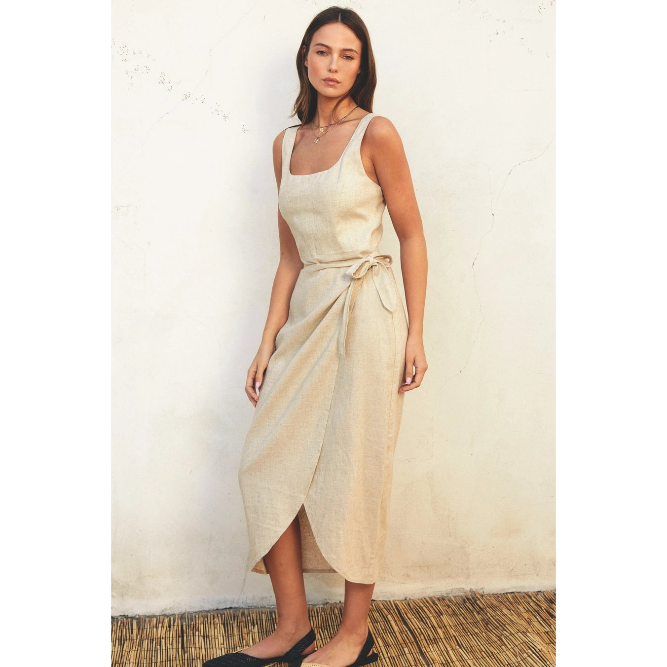 Heaven Sent Tulip Hem Midi Wrap Dress