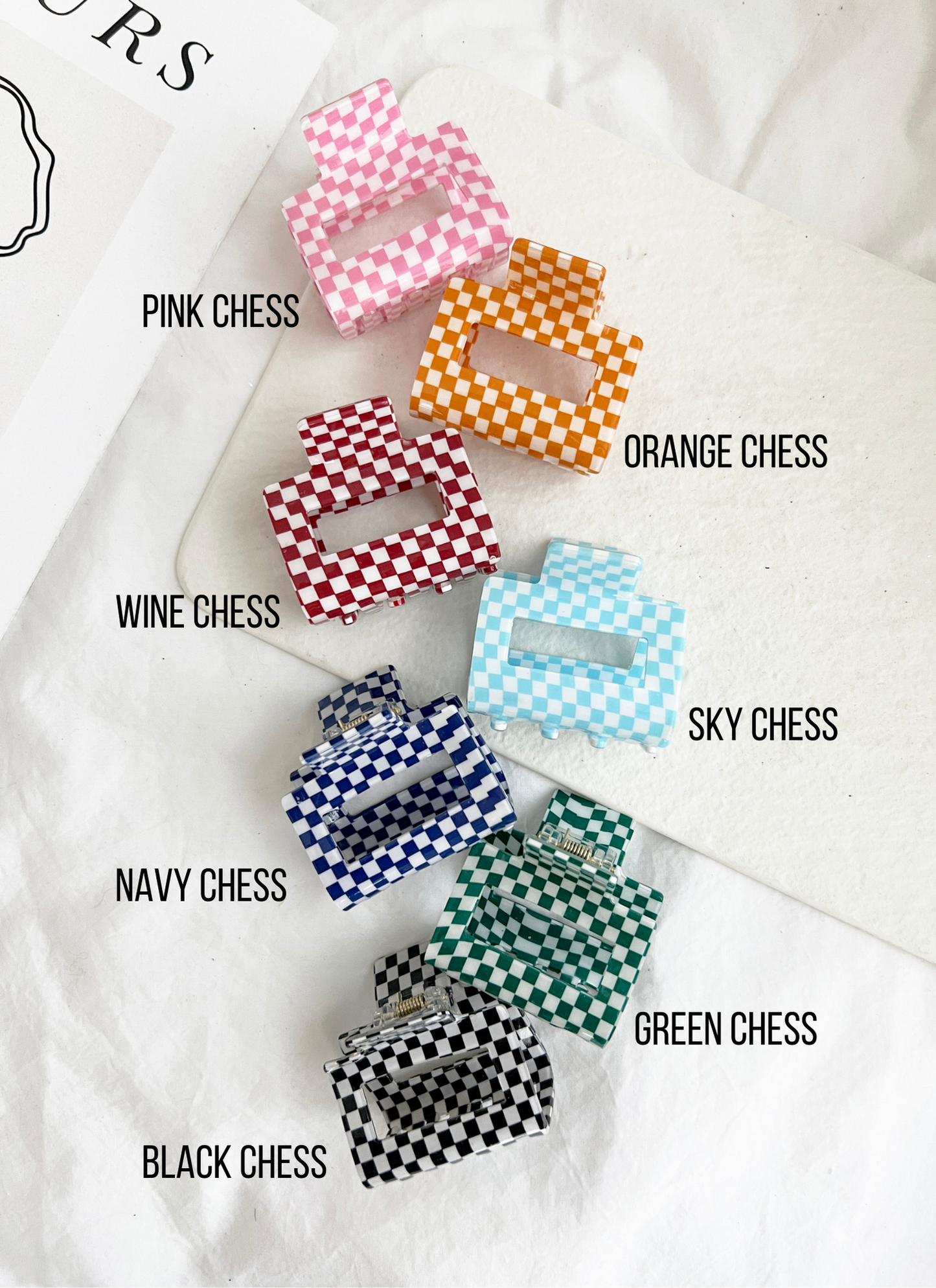 2" Chess Checkered Clips