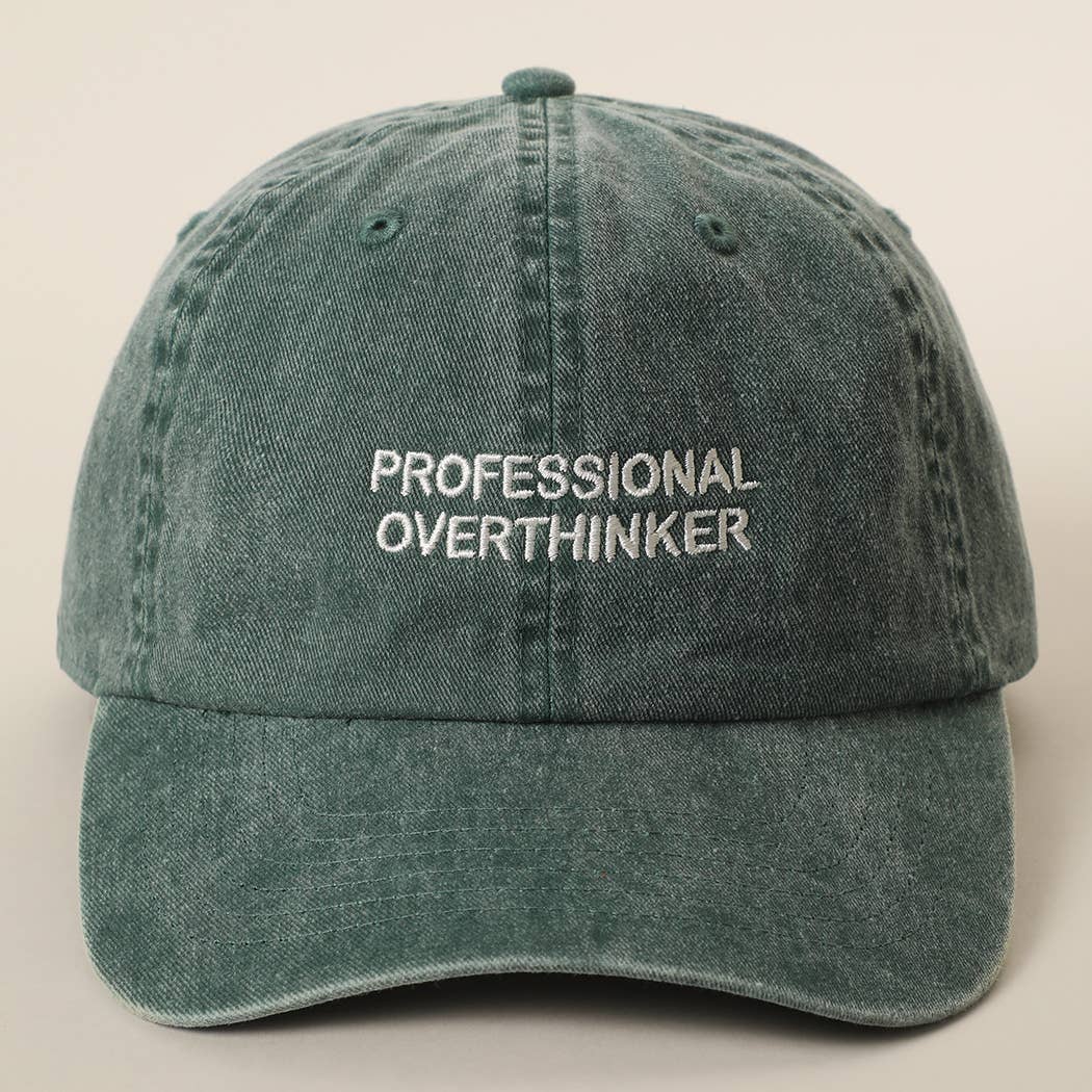 Professional Overthinker Embroidered Washed Baseball Cap