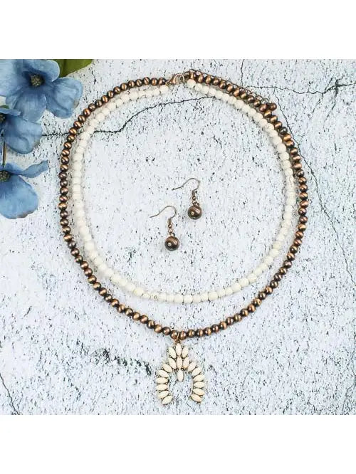 Layered White Stone Necklace