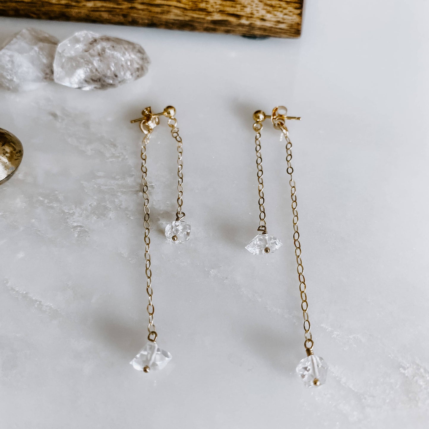 Double Take Herkimer Diamond Post Earrings