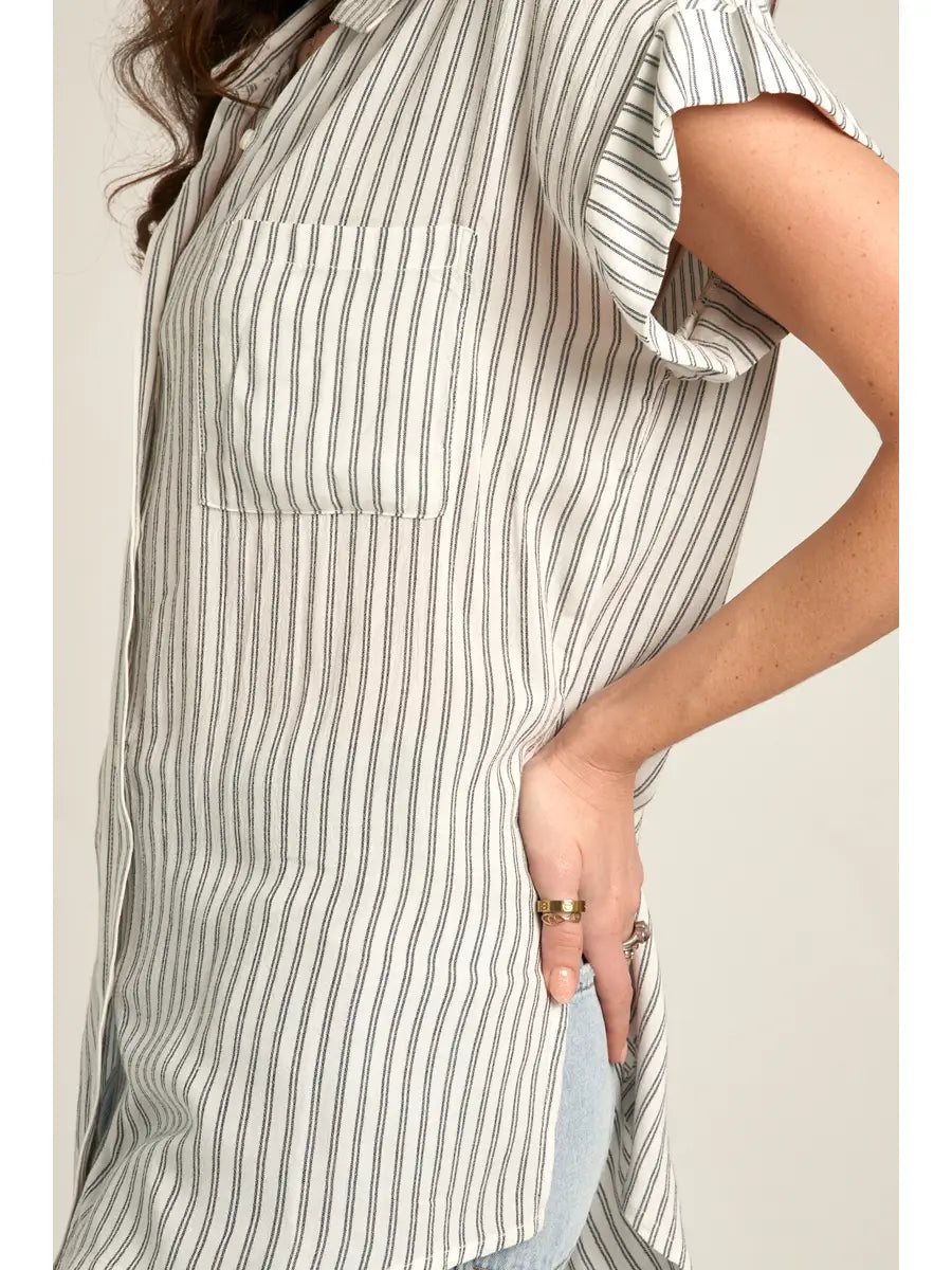 Striped Button Down Top