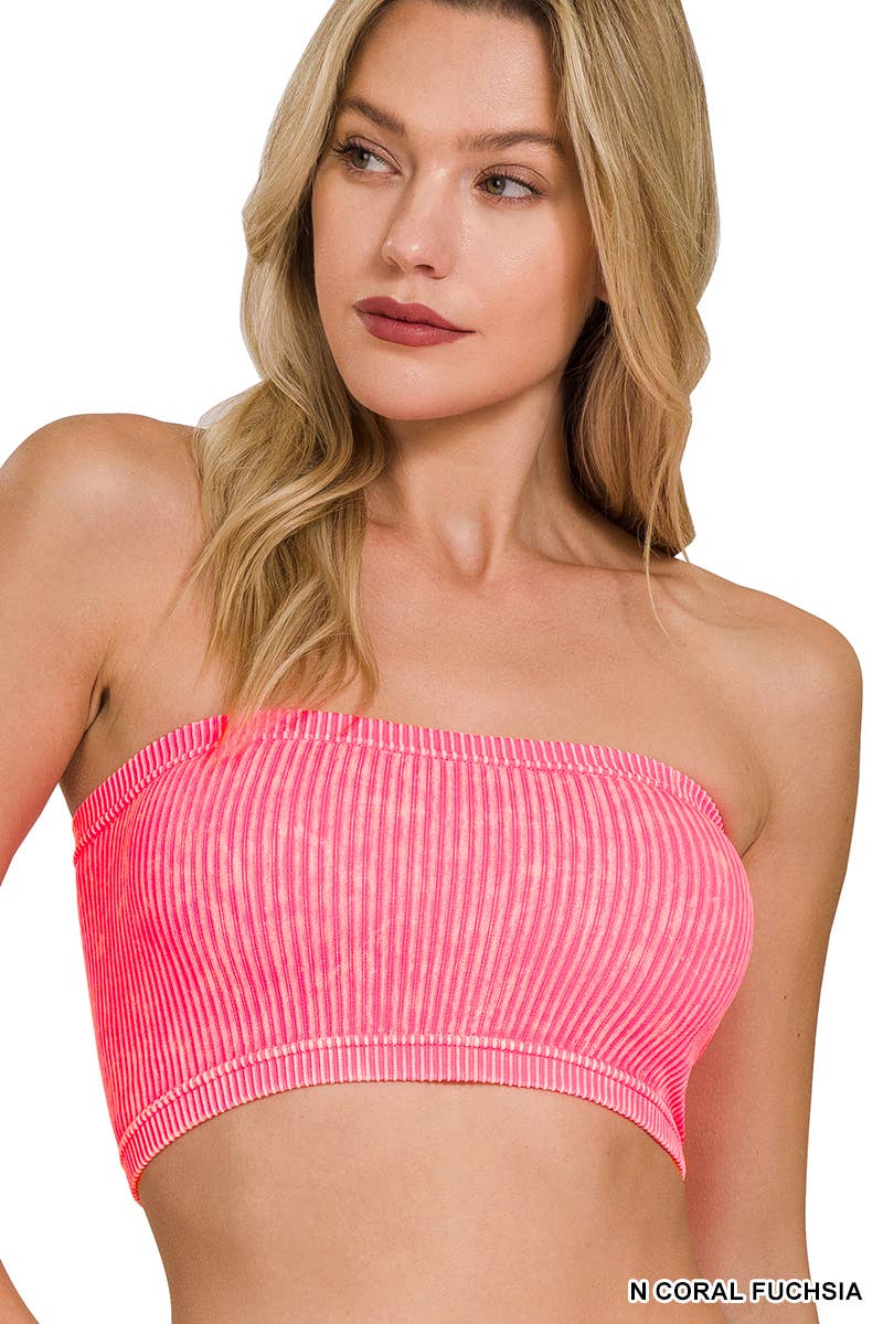 Washed Ribbed Seamless Bralette