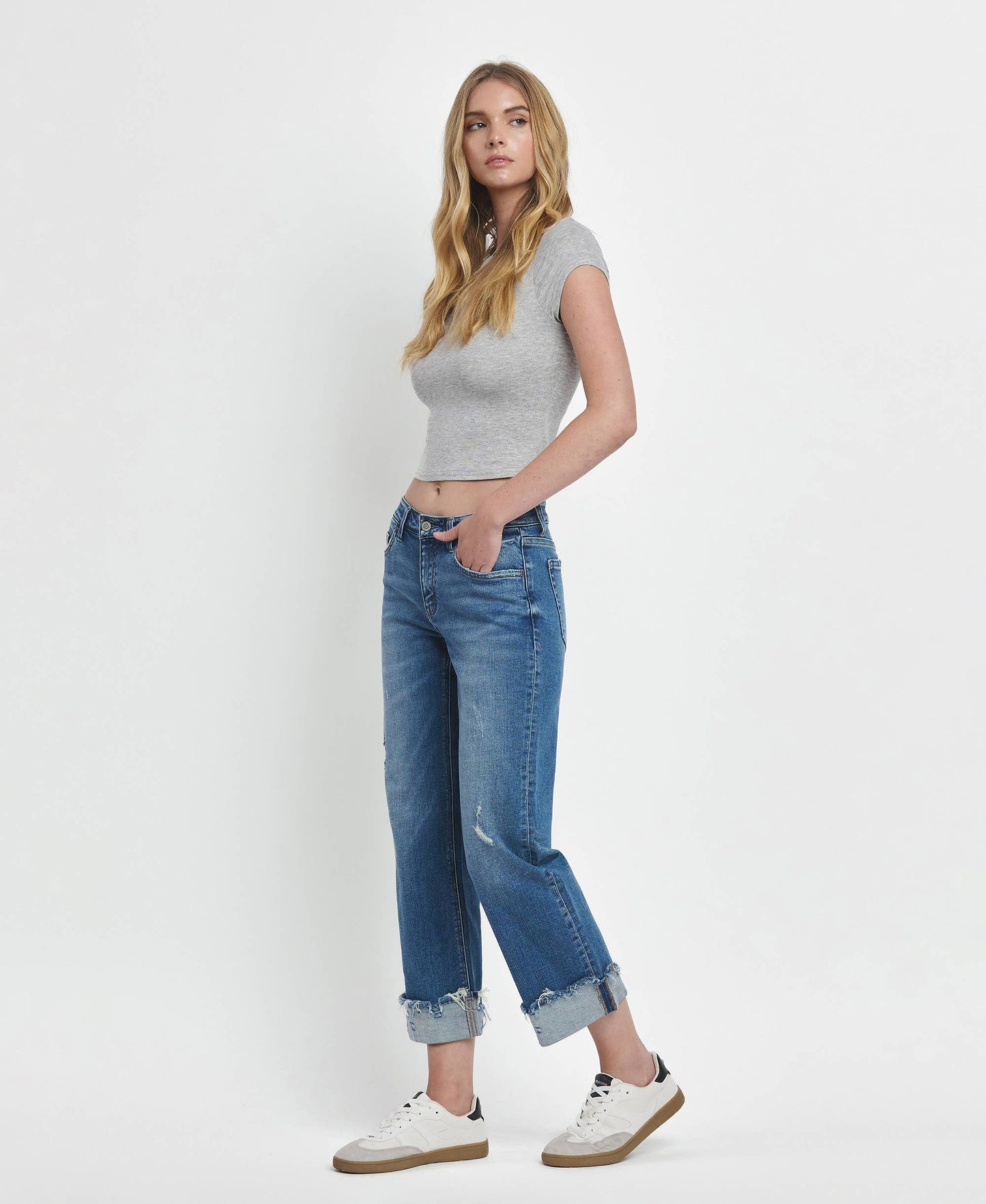 Mid Rise Straight Denim