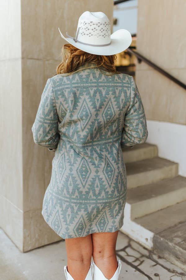 Vintage Cream Aztec Printed Coat