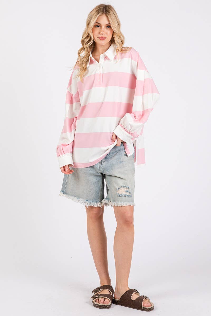 STRIPED TUNIC LONG SLEEVE TOP