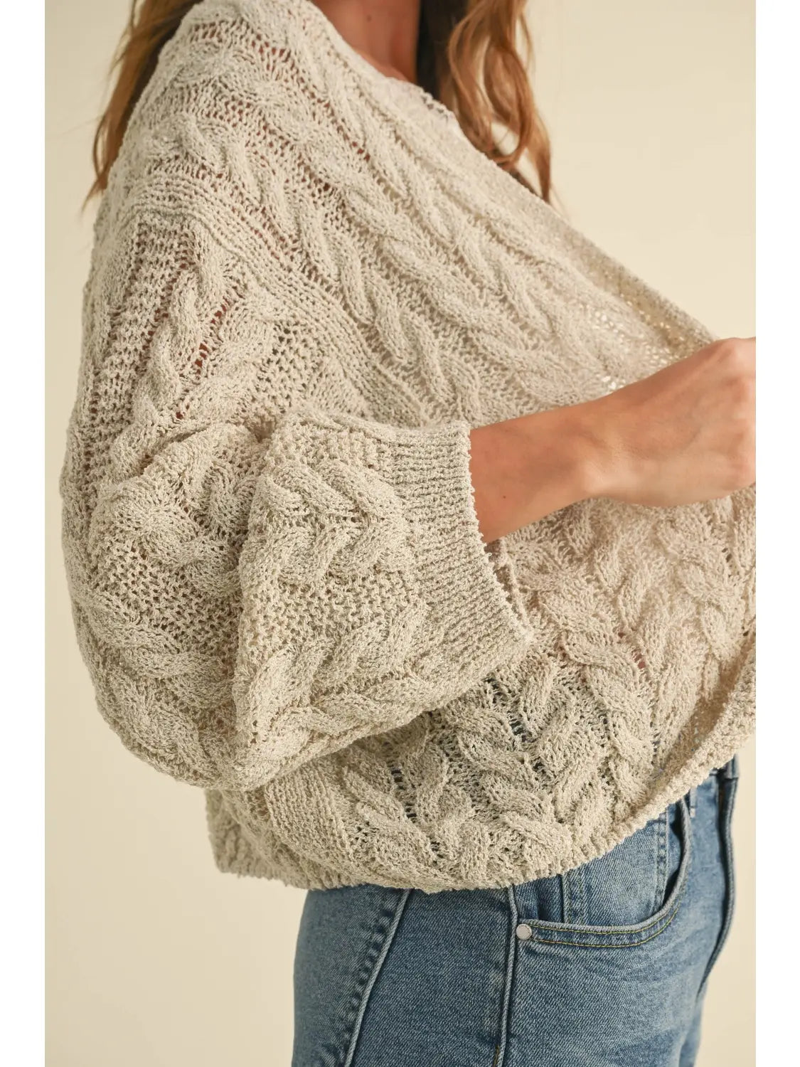 Light Weight Cable Knitted Cardigan