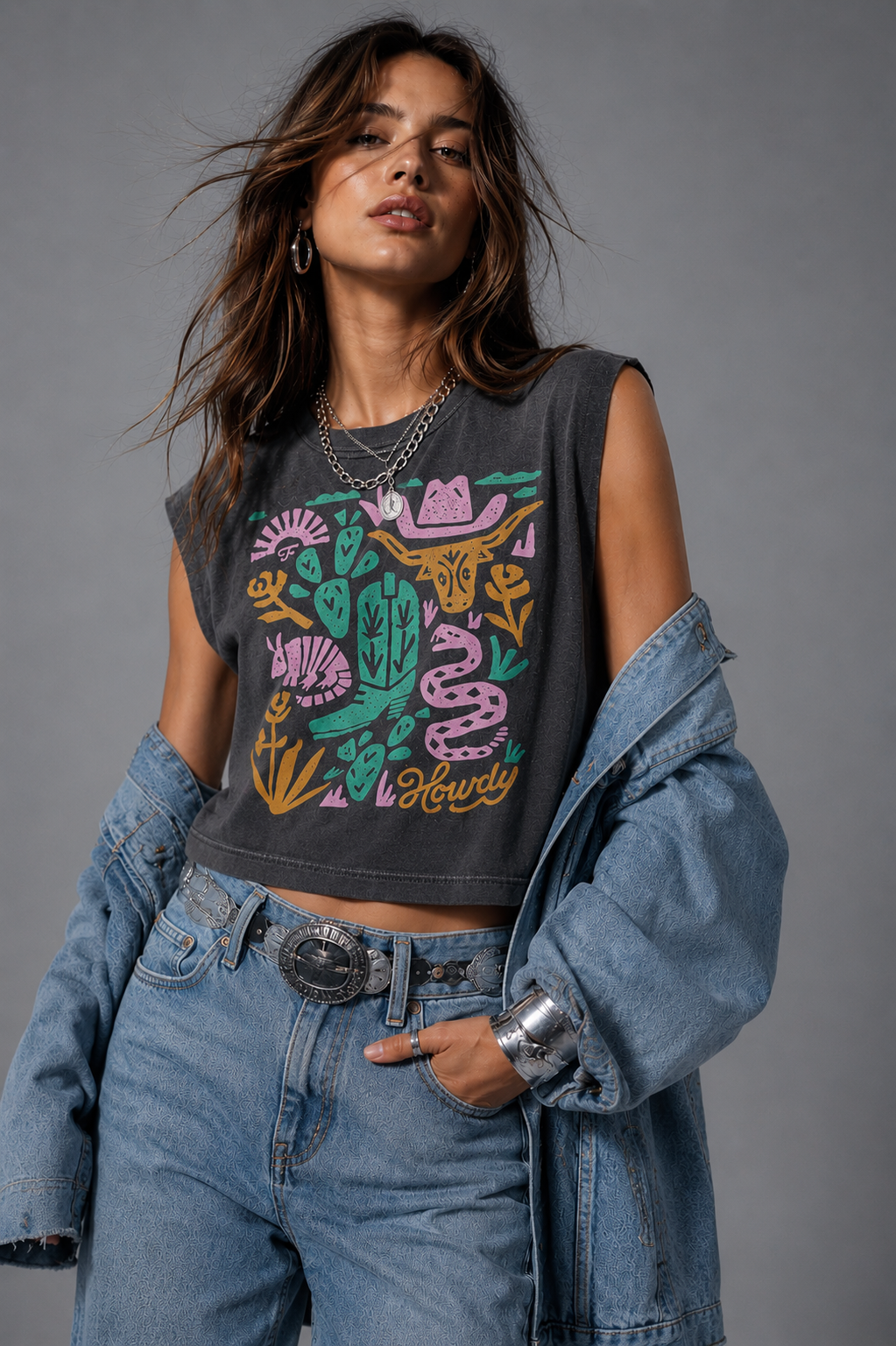 Howdy Desert Collage Muscle Tank T-Shirt