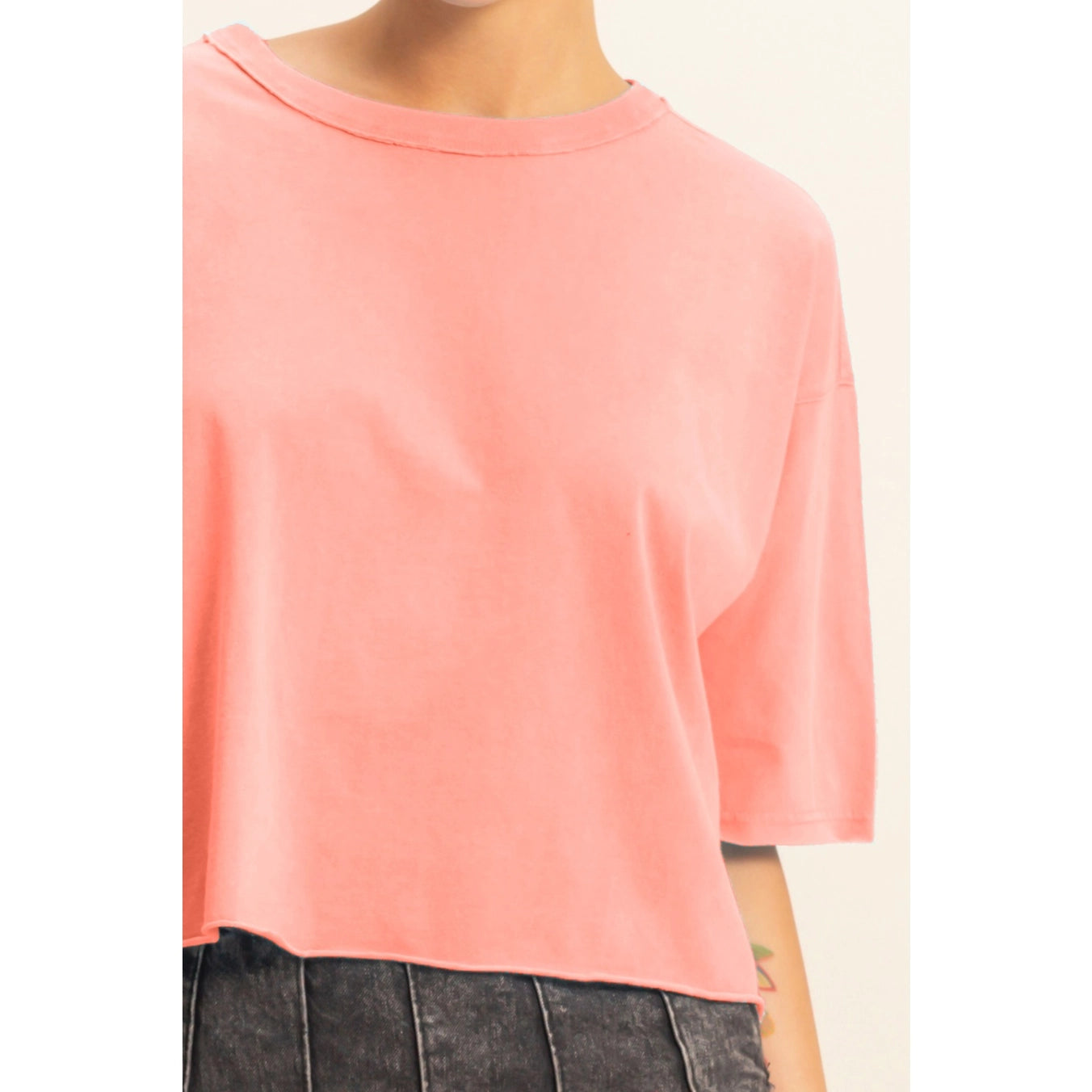 Drop Shoulder Crop Tee
