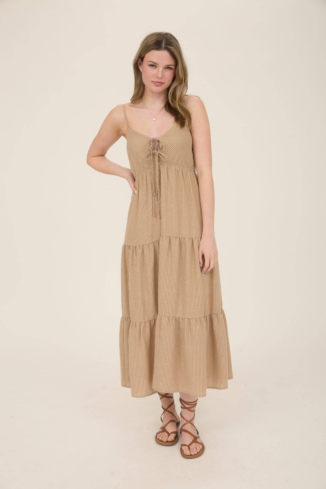 Stripe Tiered Maxi Dress