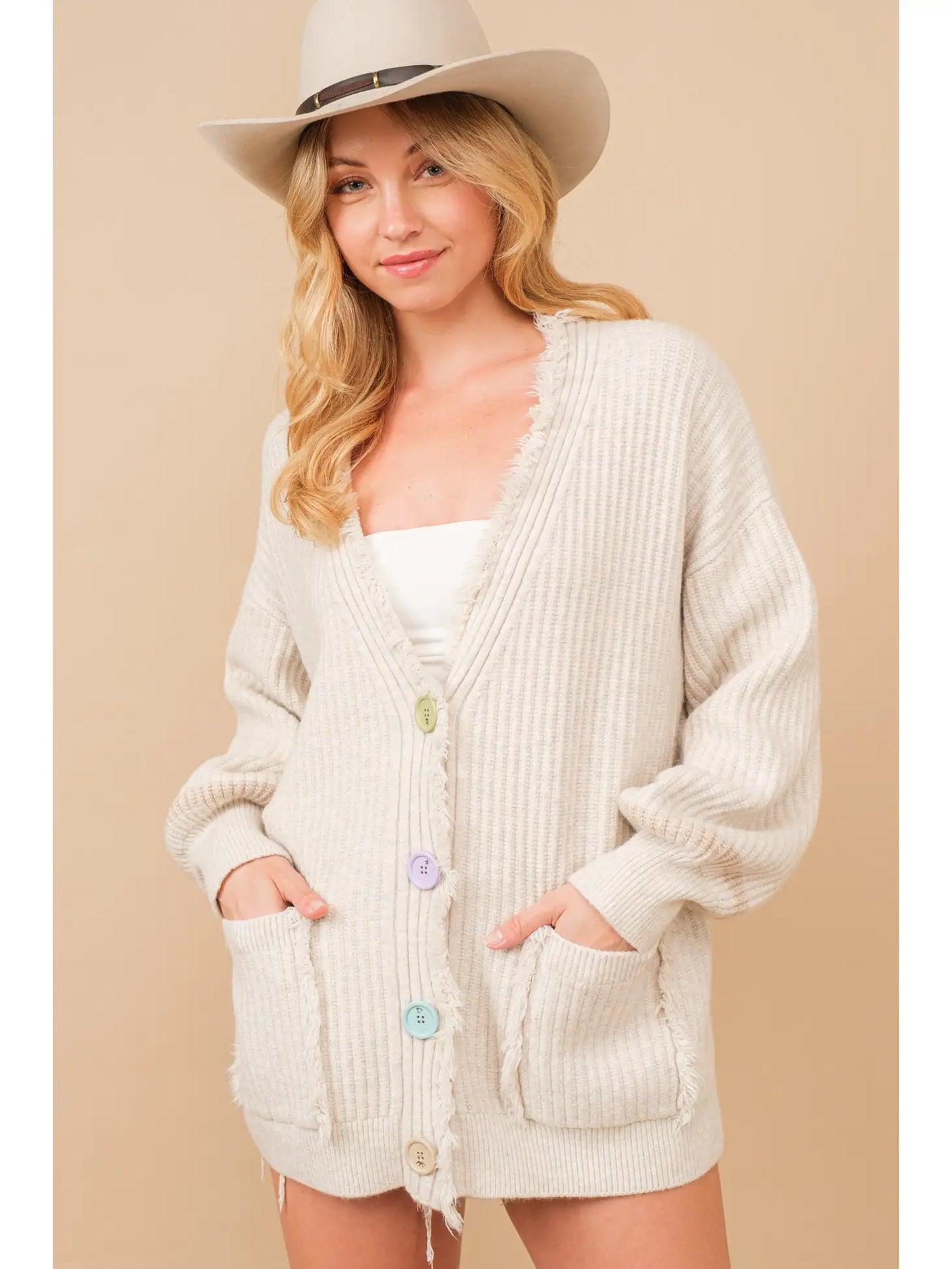 Soft Rib Colorful Cardigan Sweater