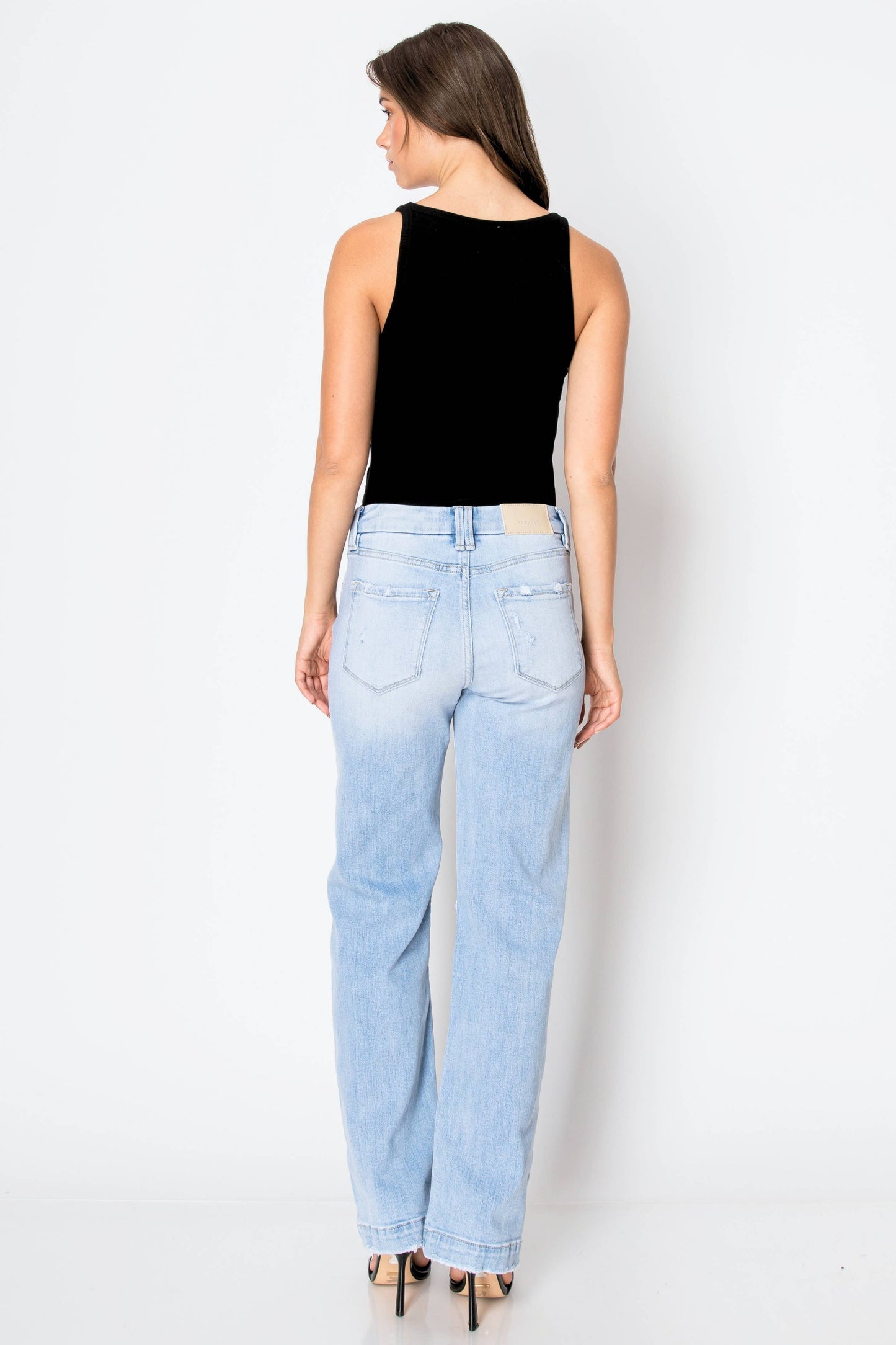 Tummy Control Relaxed Straight Leg Denim