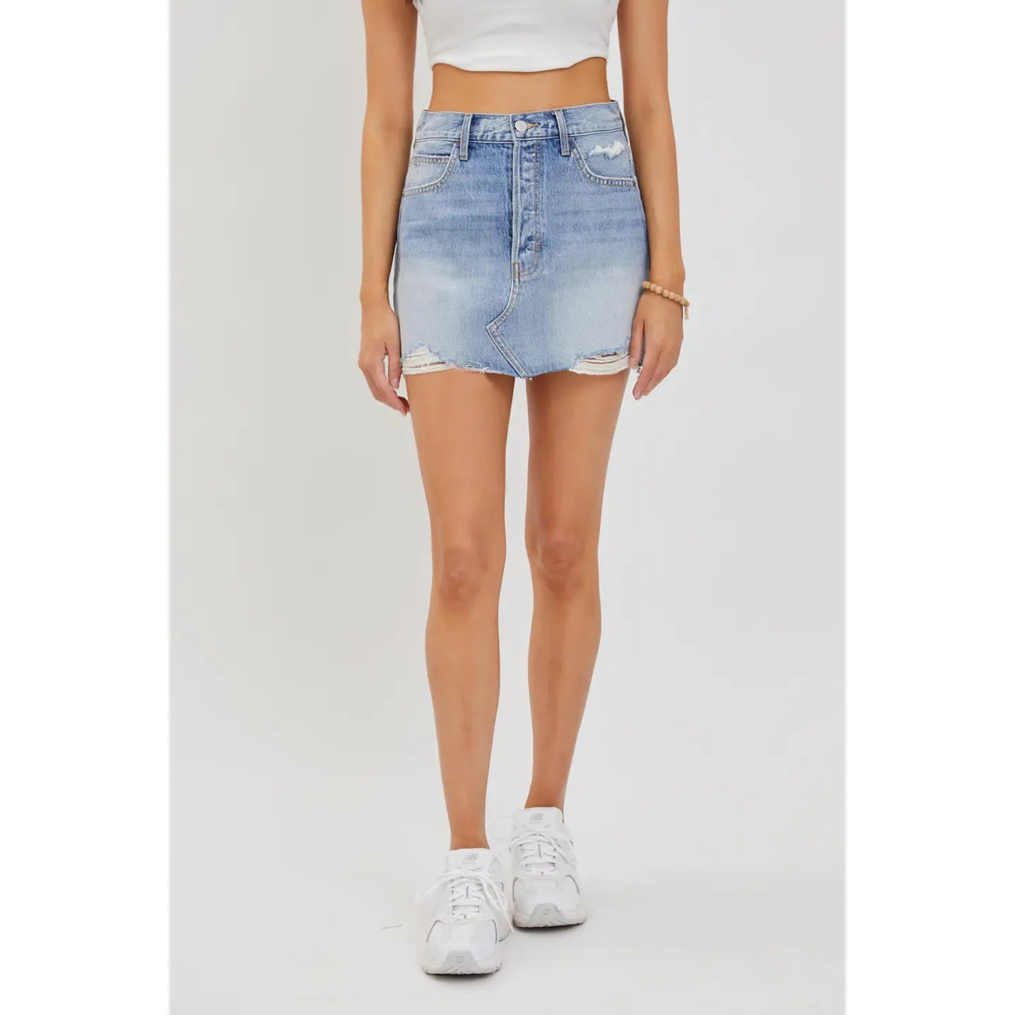 Light Wash Denim Mini Skirt