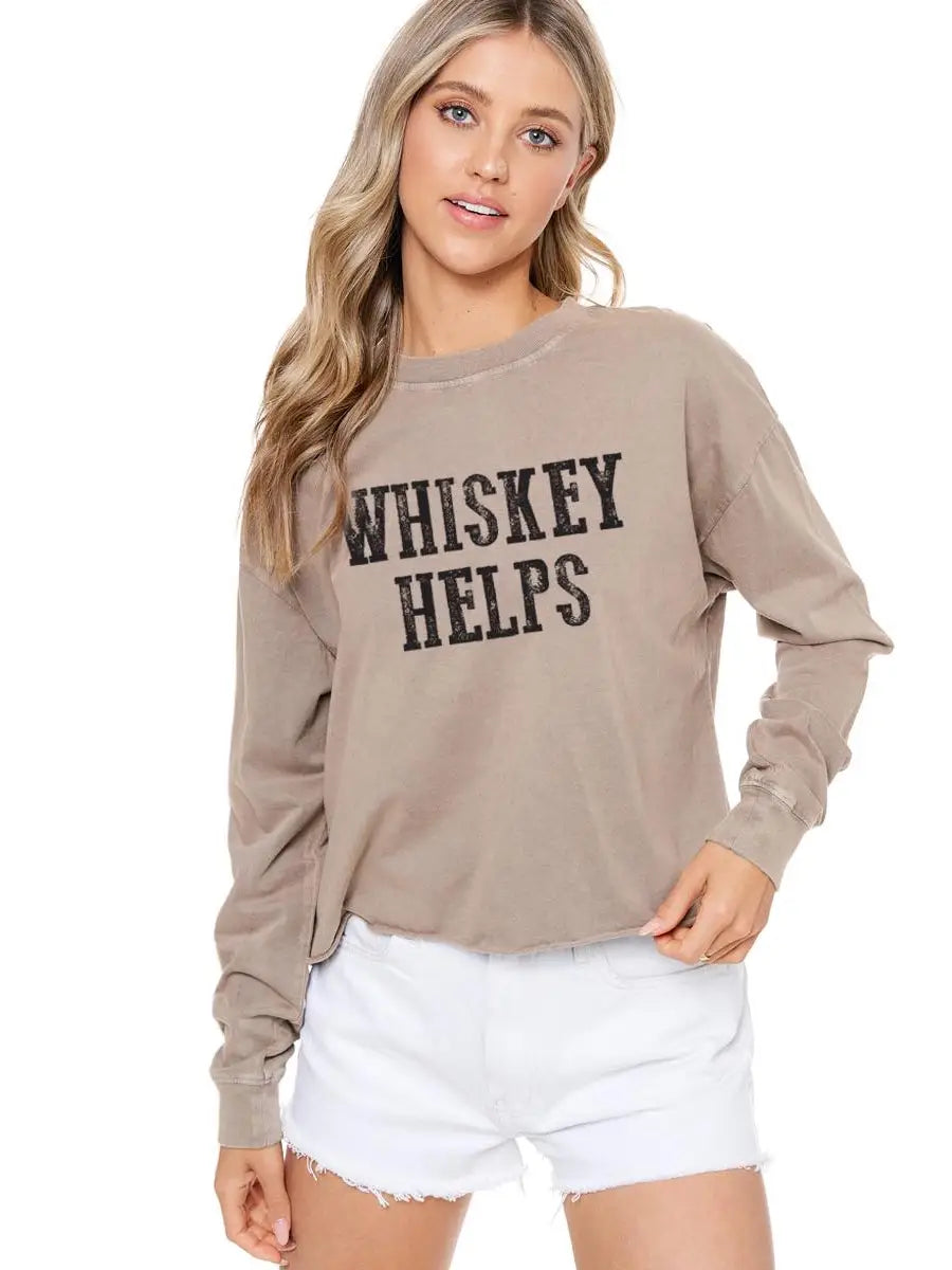 Whiskey Helps Crop Tee