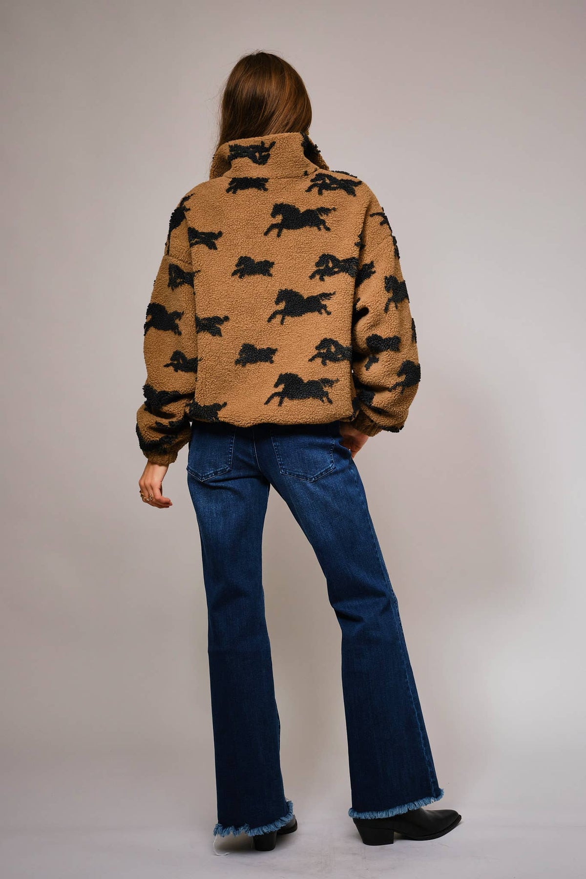 Wild Horses Sherpa Zip-Up Jacket