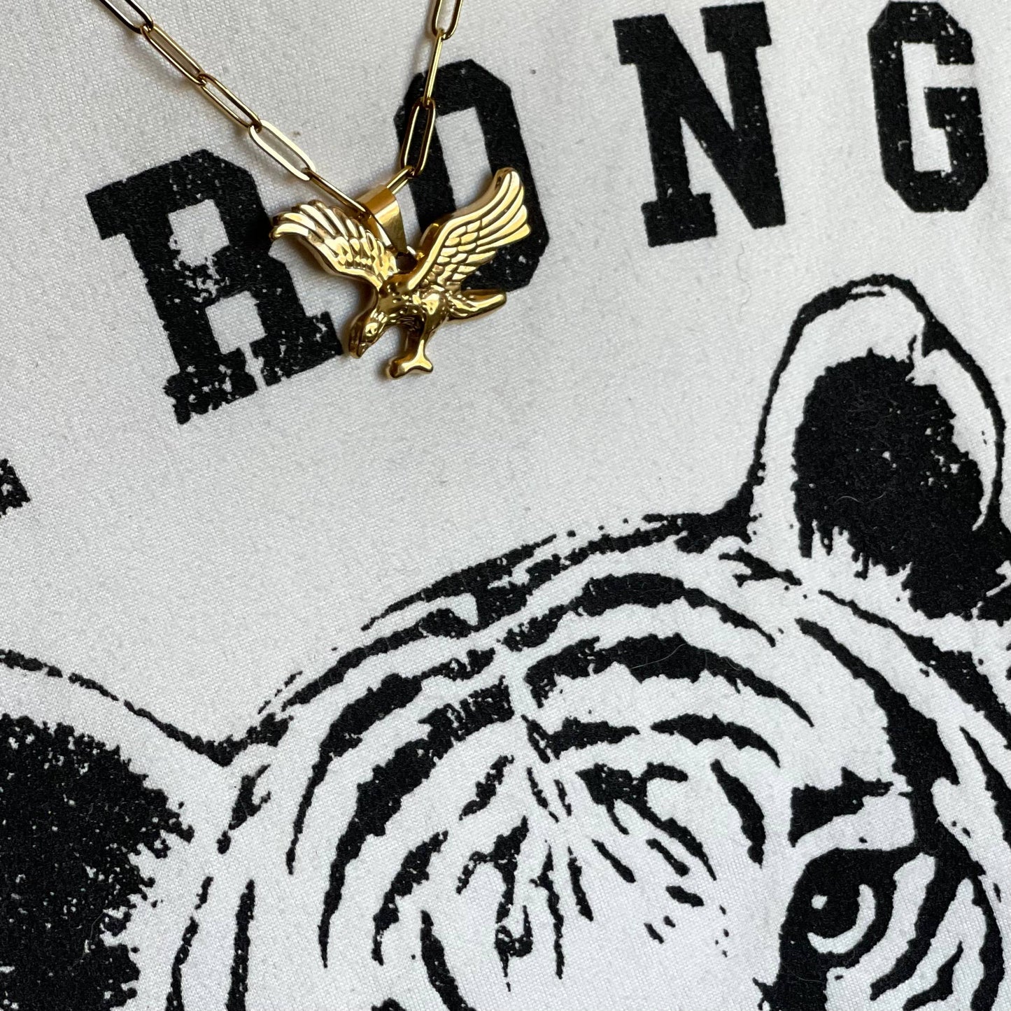 Eagle Gold Paperclip Necklace