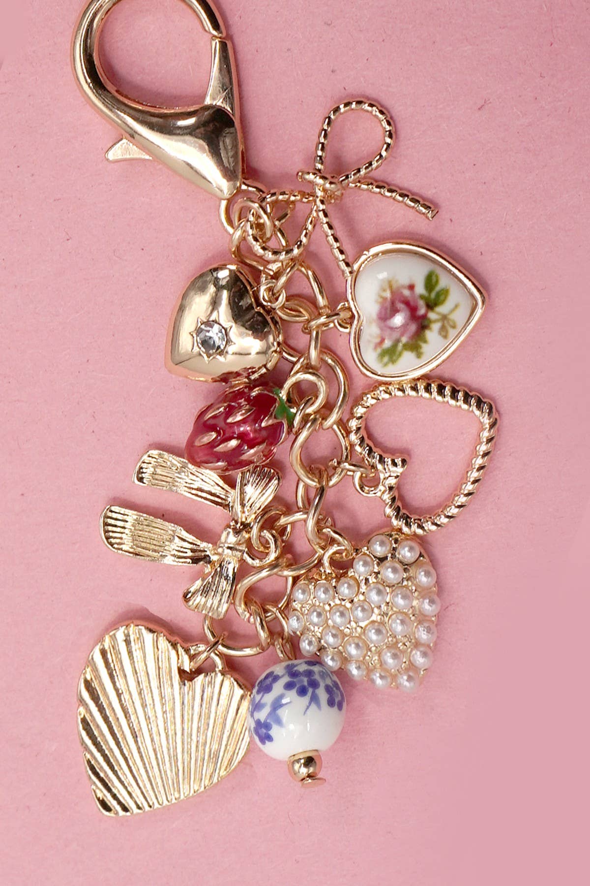 Porcelain Strawberry Bag Charm