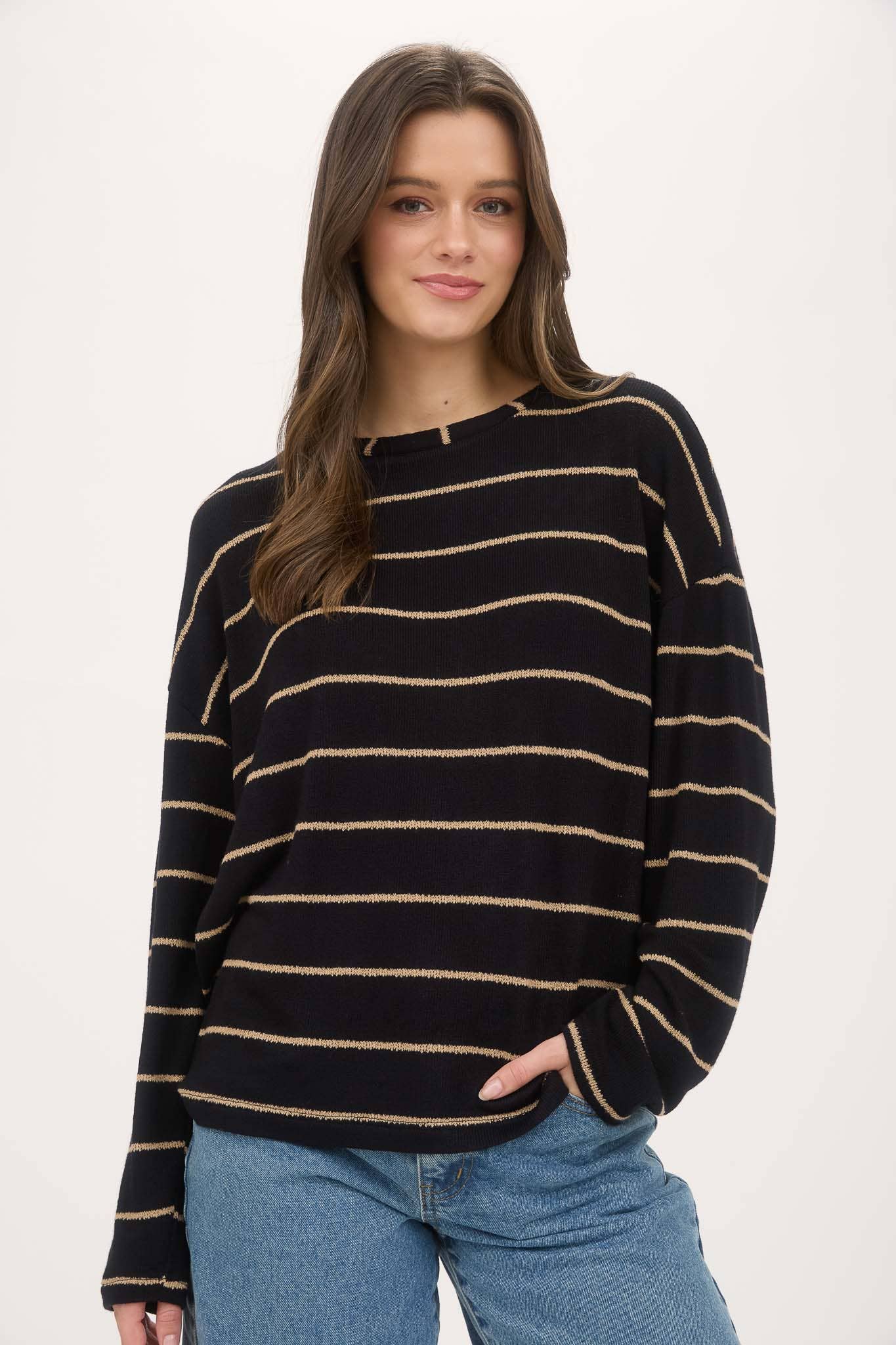Drop Shoulder Knit Top
