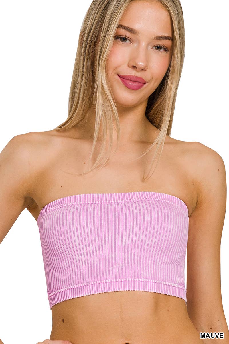 Washed Ribbed Seamless Bralette