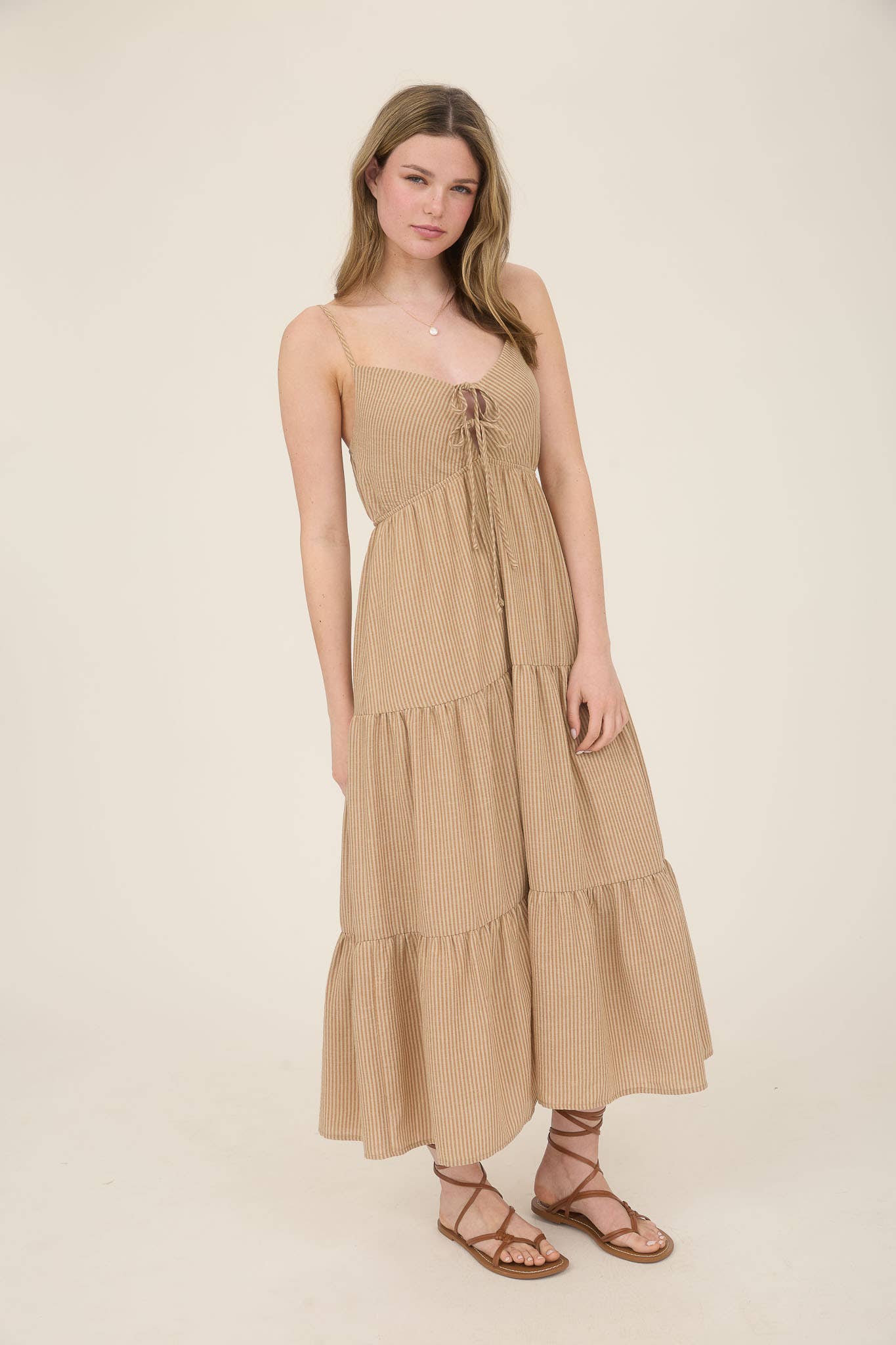 Stripe Tiered Maxi Dress