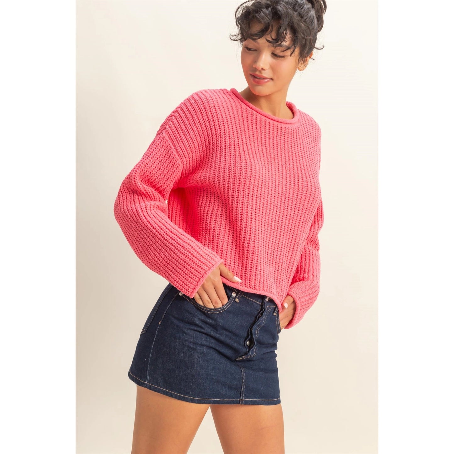 Rolled Edge Sweater
