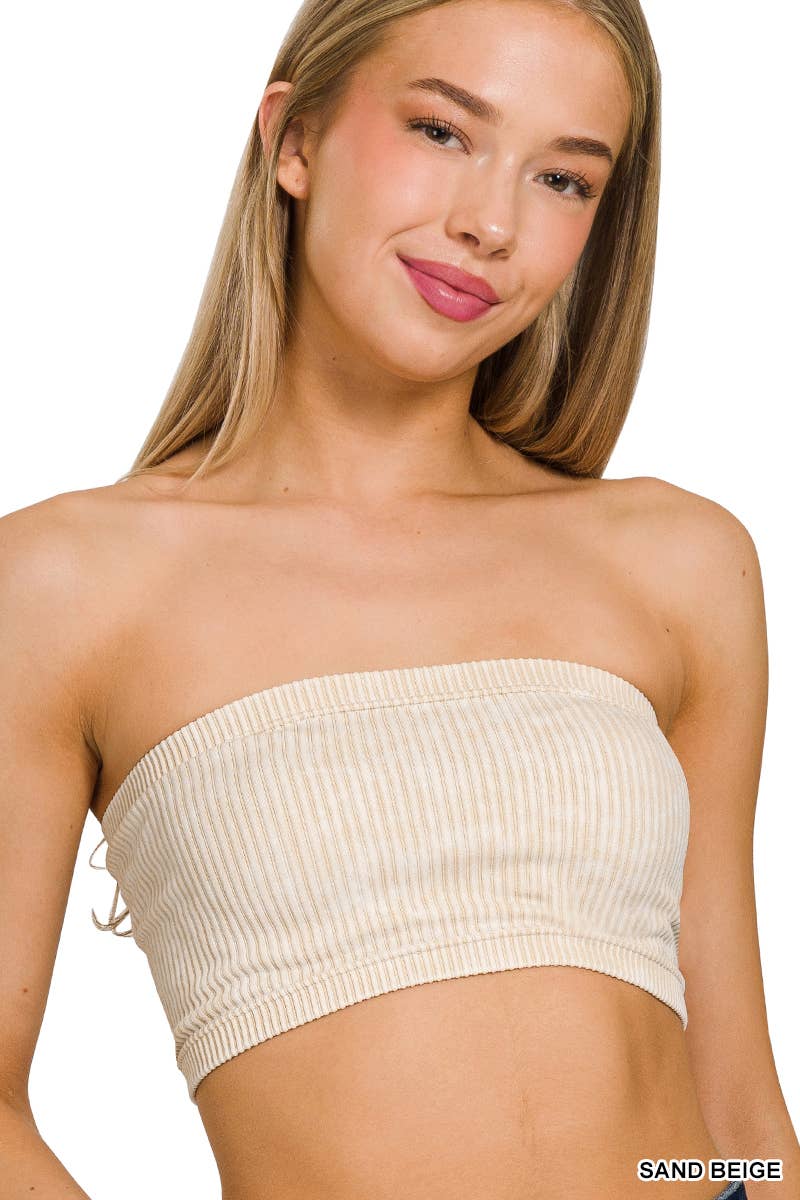 Washed Ribbed Seamless Bralette