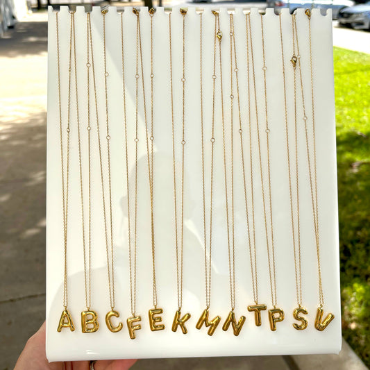 Bubble Initial Charm Necklace