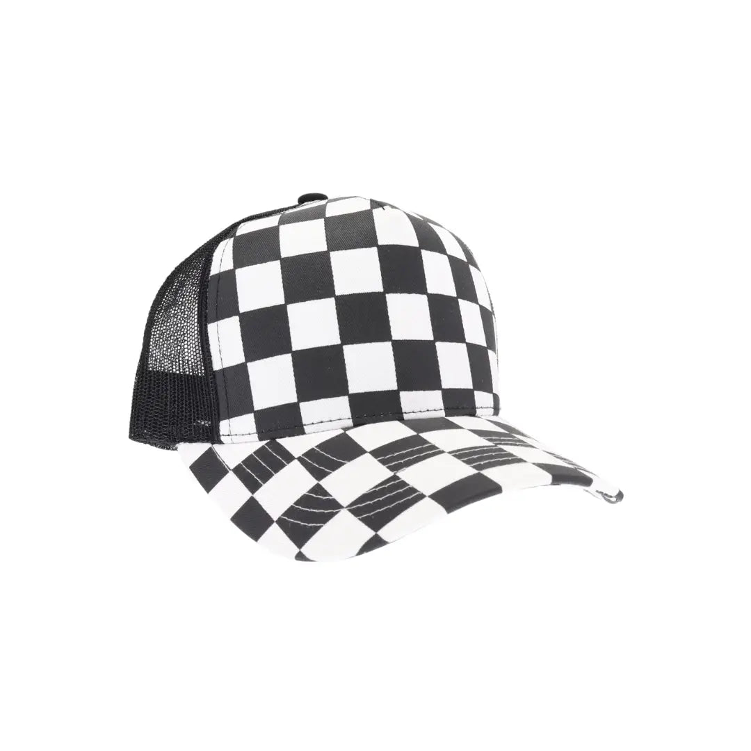 Black/White Checker C.C Trucker Hat