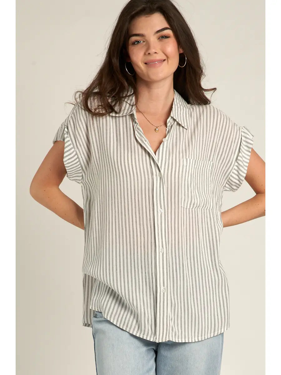 Striped Button Down Top