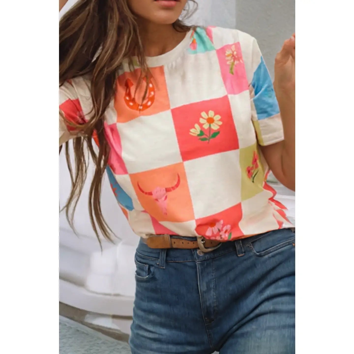 Western Checkered Graphic Tee