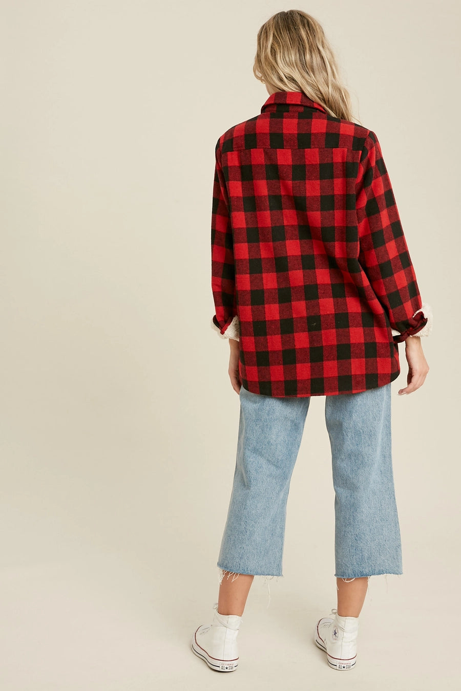 Buffalo Plaid Sherpa-Lined Shacket