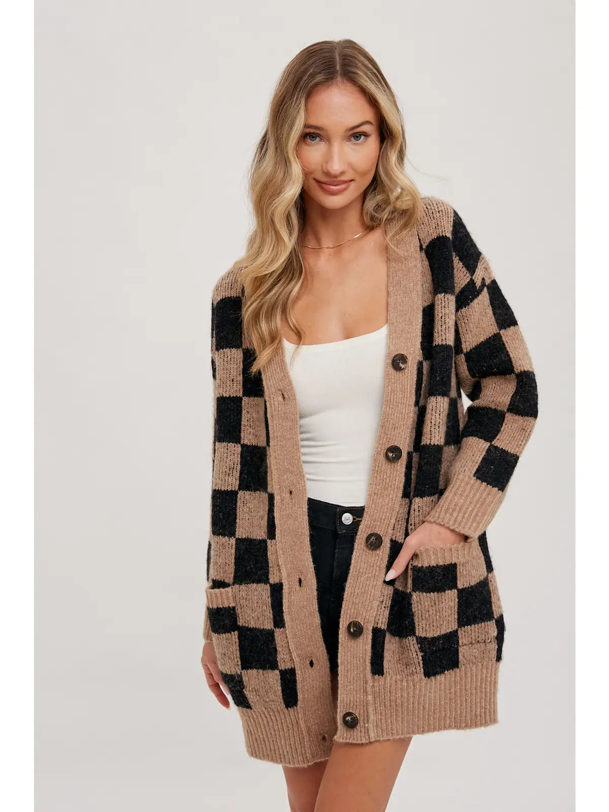 Checker Cardigan