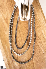 Layered Silver & Pearls Necklace