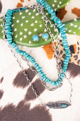 Turquoise Beads & Chain Layered Necklace