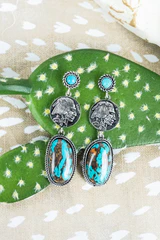 Turquoise Nickel Drop Earrings