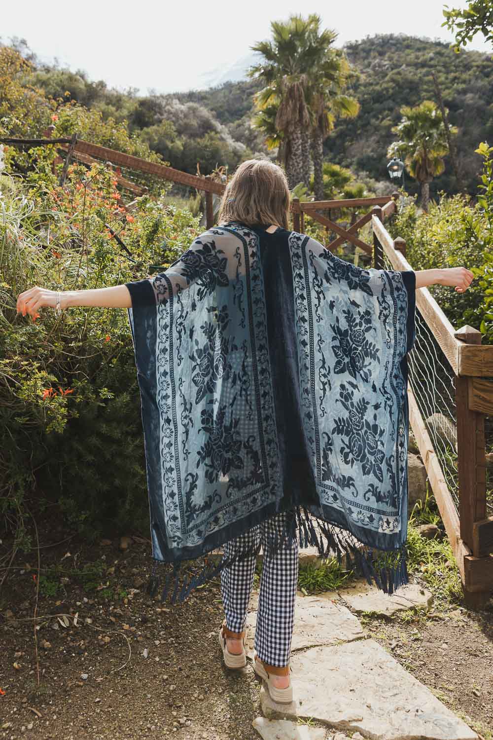 Velvet Mesh Kimono