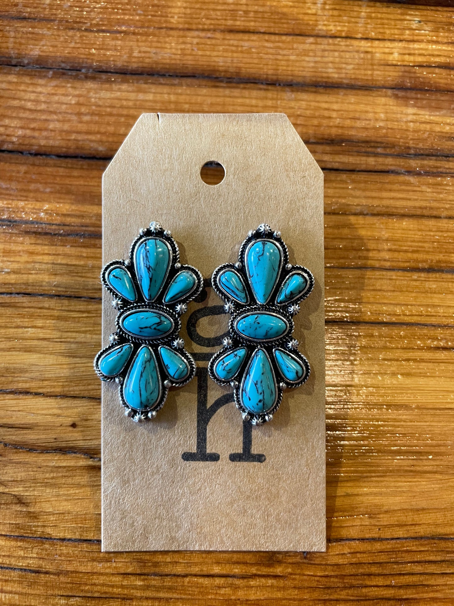 Turquoise Flower Stud Earrings