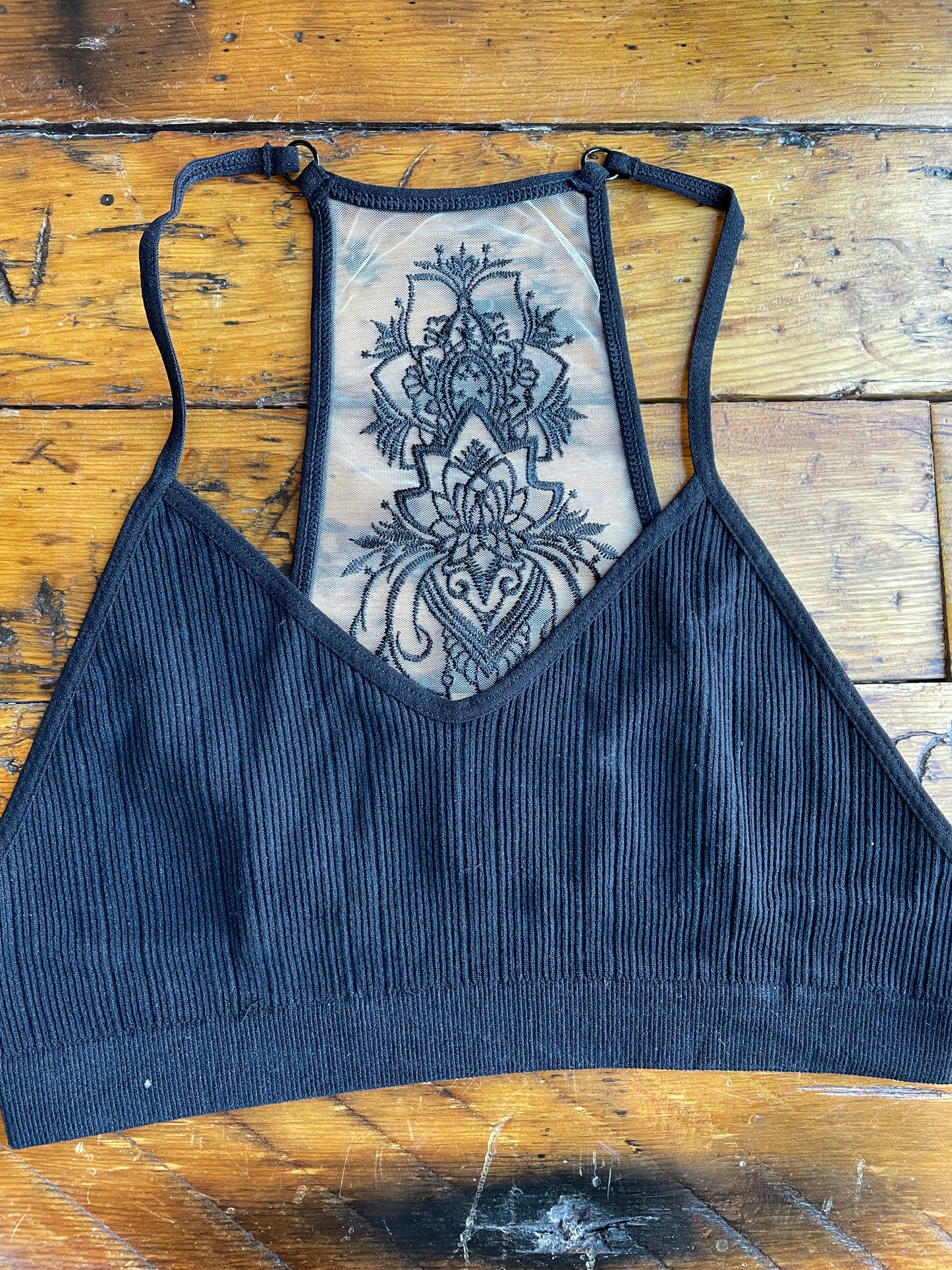 Black Mesh Back Bralette