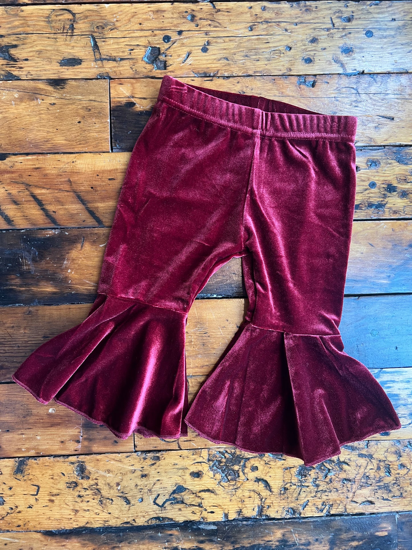 Burgundy Velvet Bellbottoms
