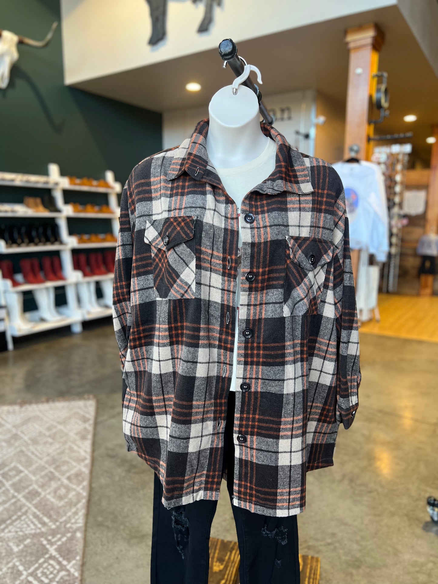 Brown Plaid Shacket