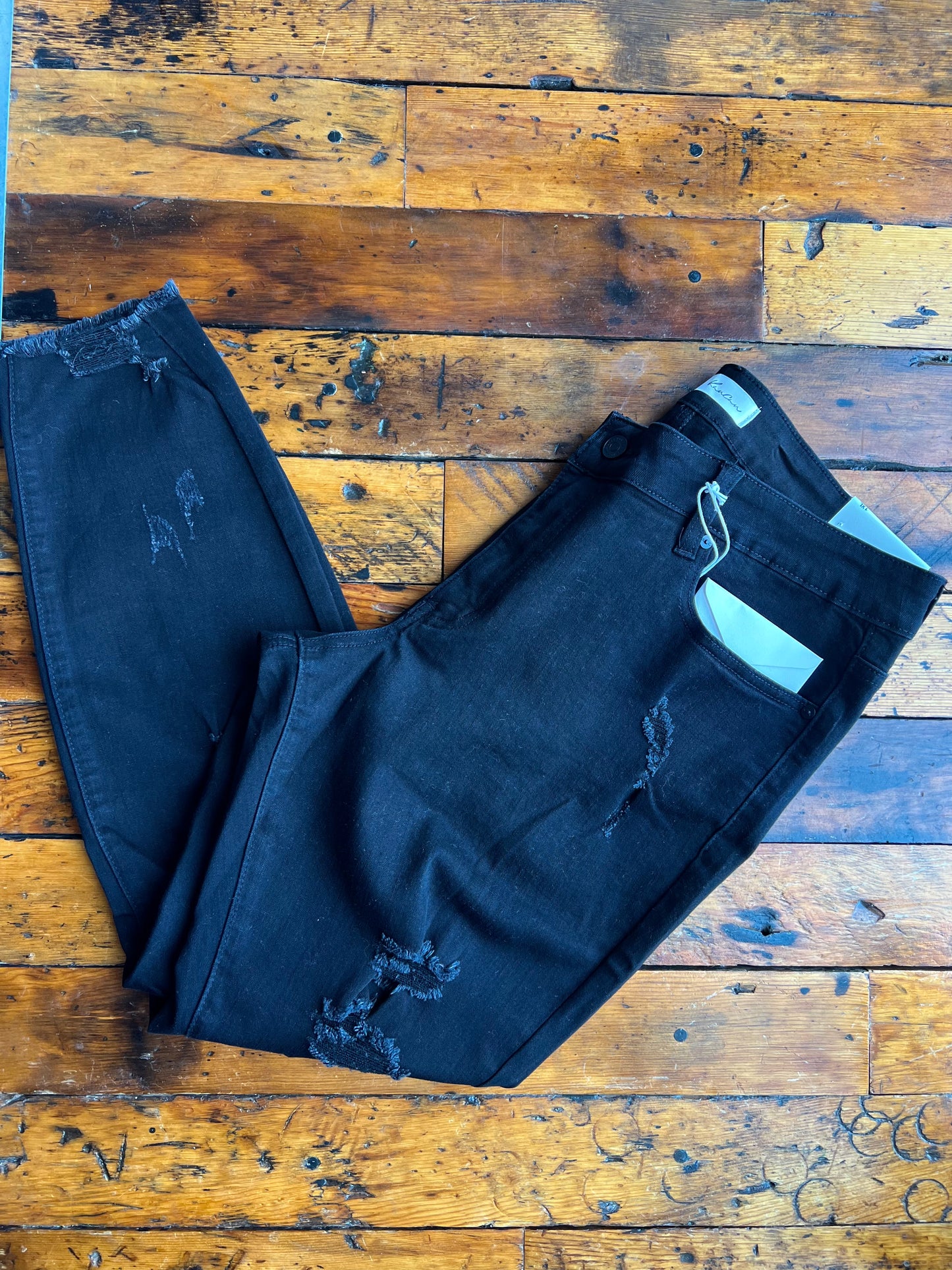 Kancan Mid Rise Frayed Hem Skinny