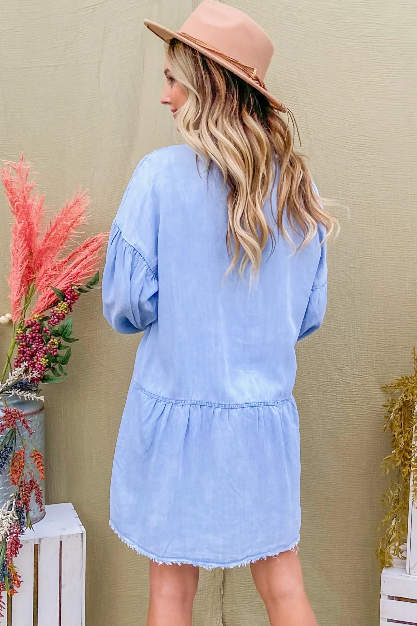 Chambray Light Denim Dress