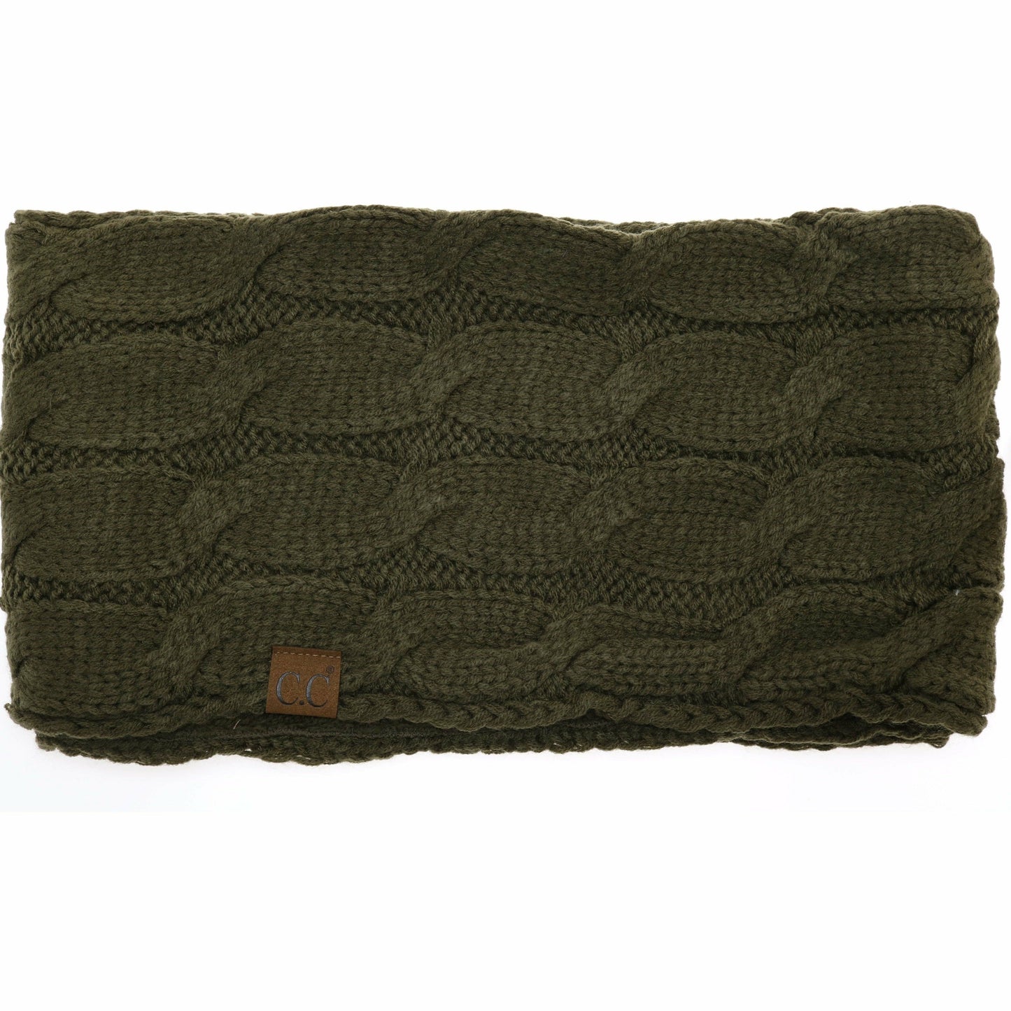 Fuzzy Lined Solid Cable Knit CC Infinity Scarf