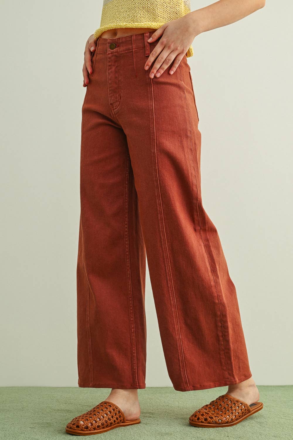 Washed Color Stretch Pants
