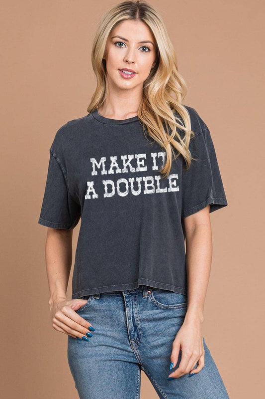 Make It A Double Graphic Crop Top