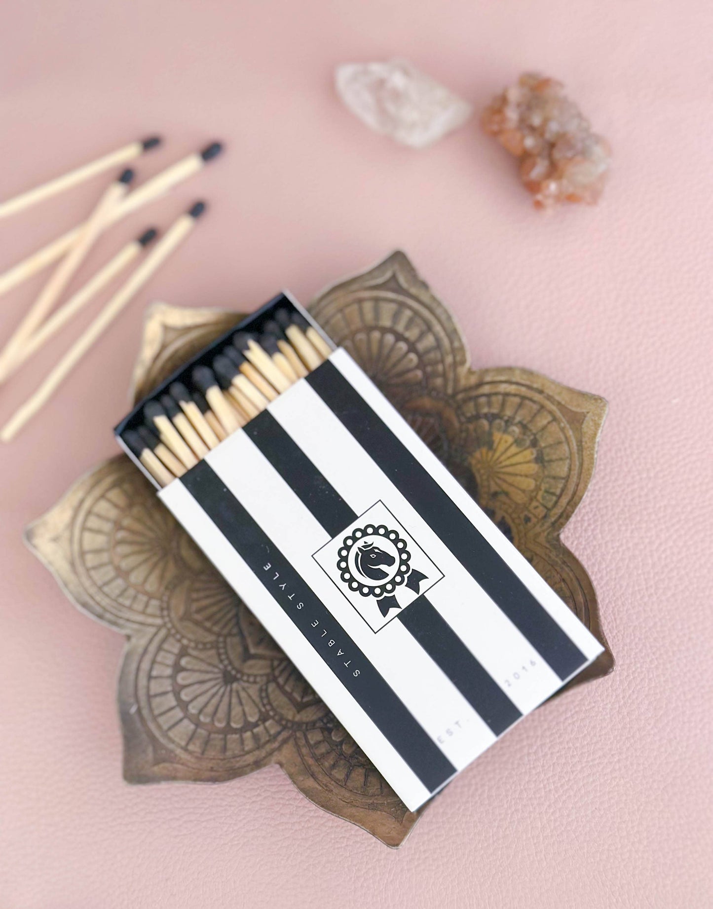 Oversized Black & White Striped Equestrian Matches