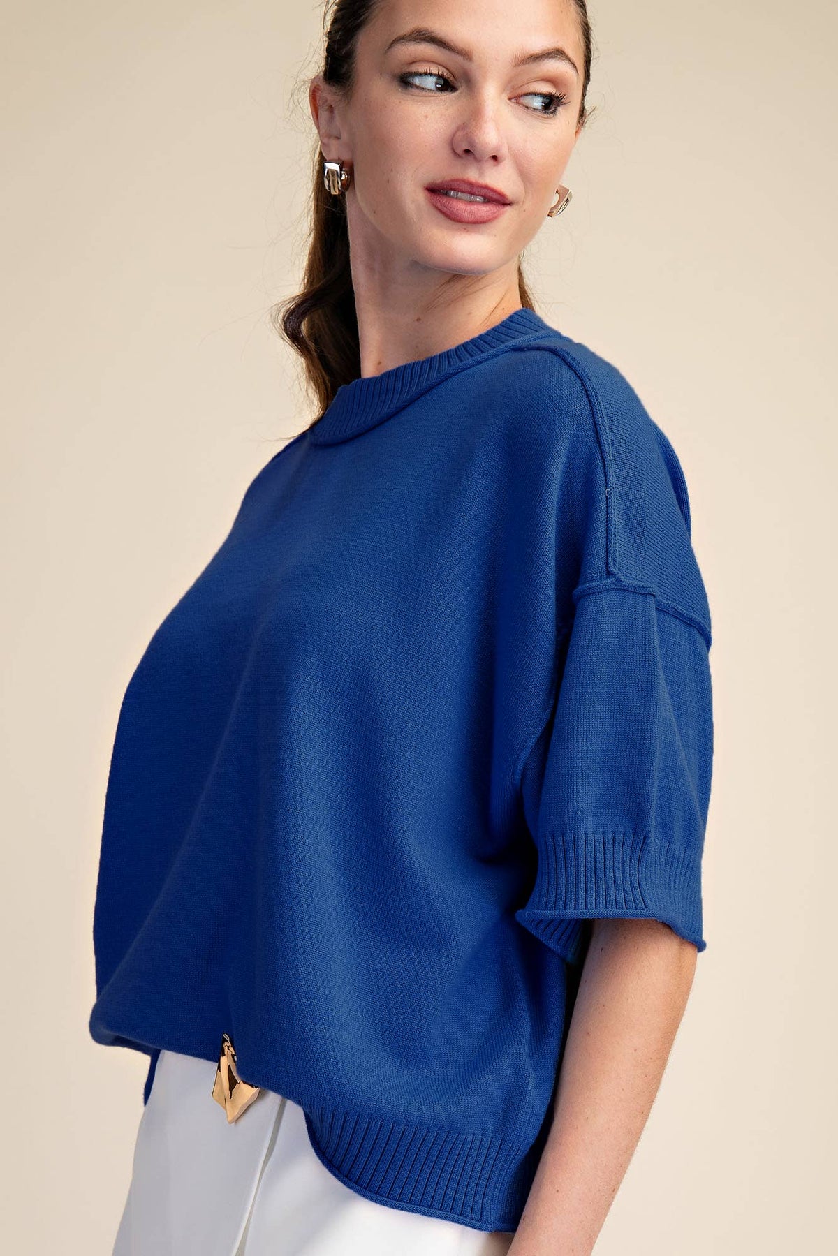 Relaxed Short Sleeve Sweater